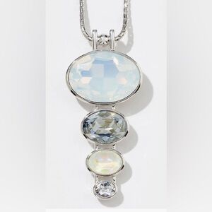 Touchstone Crystal Silver and White Necklace
